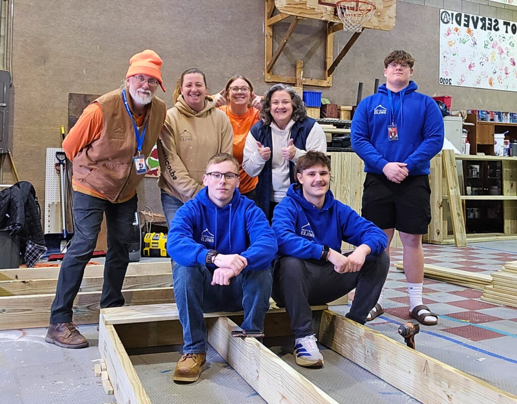 instructors and students in workshop at Keystone SMILES Community Learning Center’s House of Trades program